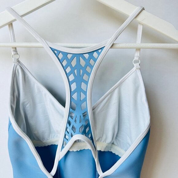 ❤️ Robin Piccone Brit Scuba contrasted trims one piece in blue Size 12 L42 - Picture 4 of 9